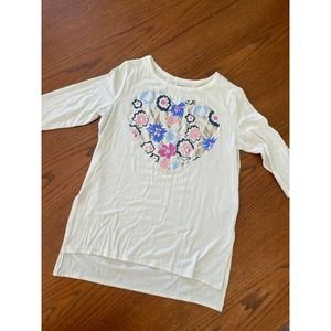 Old Navy Floral Heart Shirt- Kids Size M